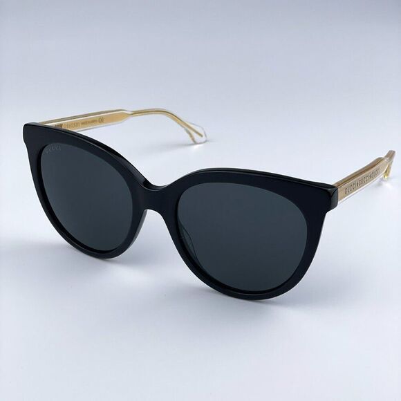 NEW GUCCI GG0565S 001 Black Crystal Grey Cat Eye Women Sunglasses - Picture 7 of 12